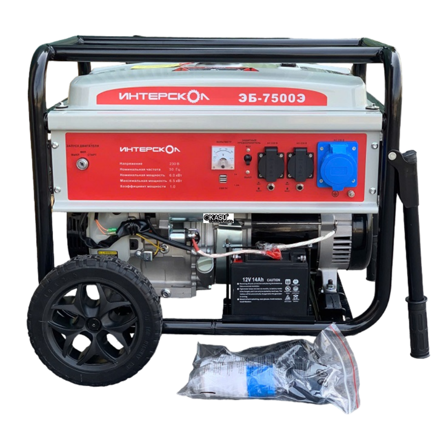 may phat dien chay xang 6kw interskol eb-7500e hinh 0