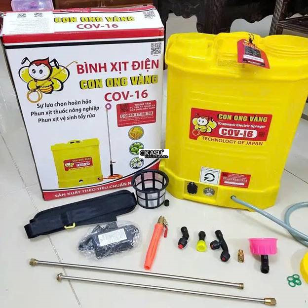 binh phun xit dien 16 lit con ong vang cov-16 (bom doi) hinh 0