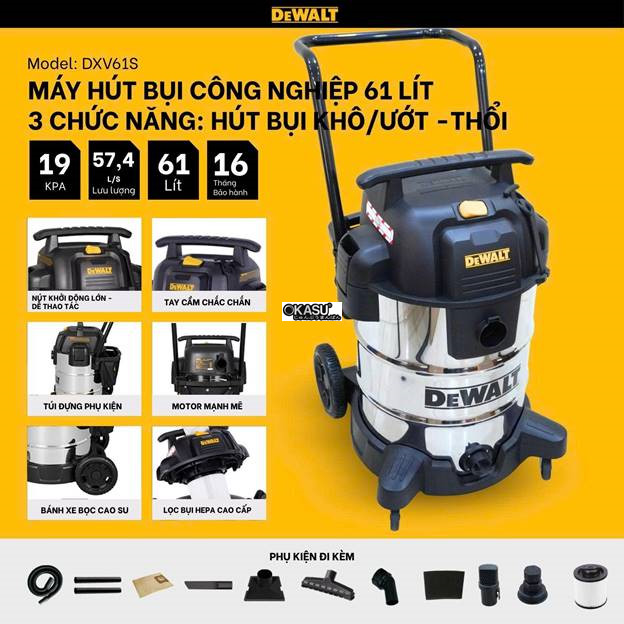 may hut bui cong nghiep 3 chuc nang dewalt dxv61s – 61l – 19kpa hinh 1