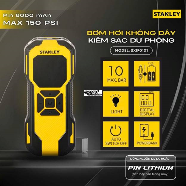 dung cu da nang bom xe, den pin led, sac du phong stanley sxif0101 hinh 0