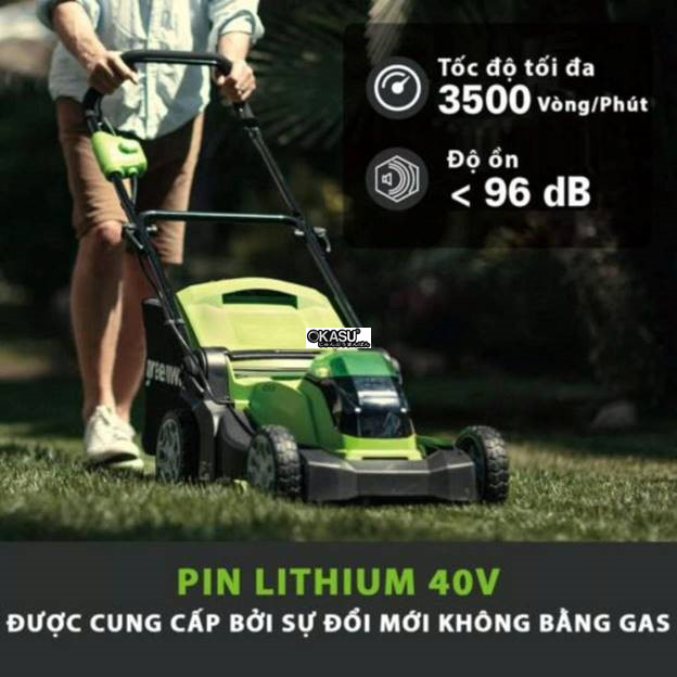 may cat co day tay dung pin greenworks g40lm41k4 (40v) hinh 0