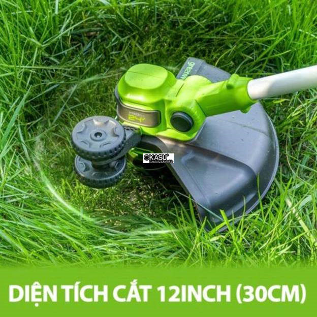 may cat co day tay dung pin greenworks g24lt30 (24v) (than may) hinh 2