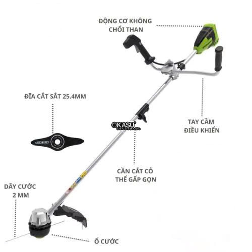 may cat co dung pin greenworks 40v co tay cam stf402 (than may) hinh 1