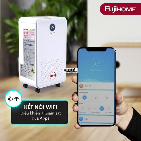 may hut am fujihome dh16w cong suat 16 lit/ngay, ket noi wifi hinh 2