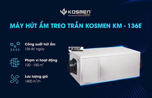 may hut am treo tran kosmen km-136e cong suat 136 lit/ngay hinh 0